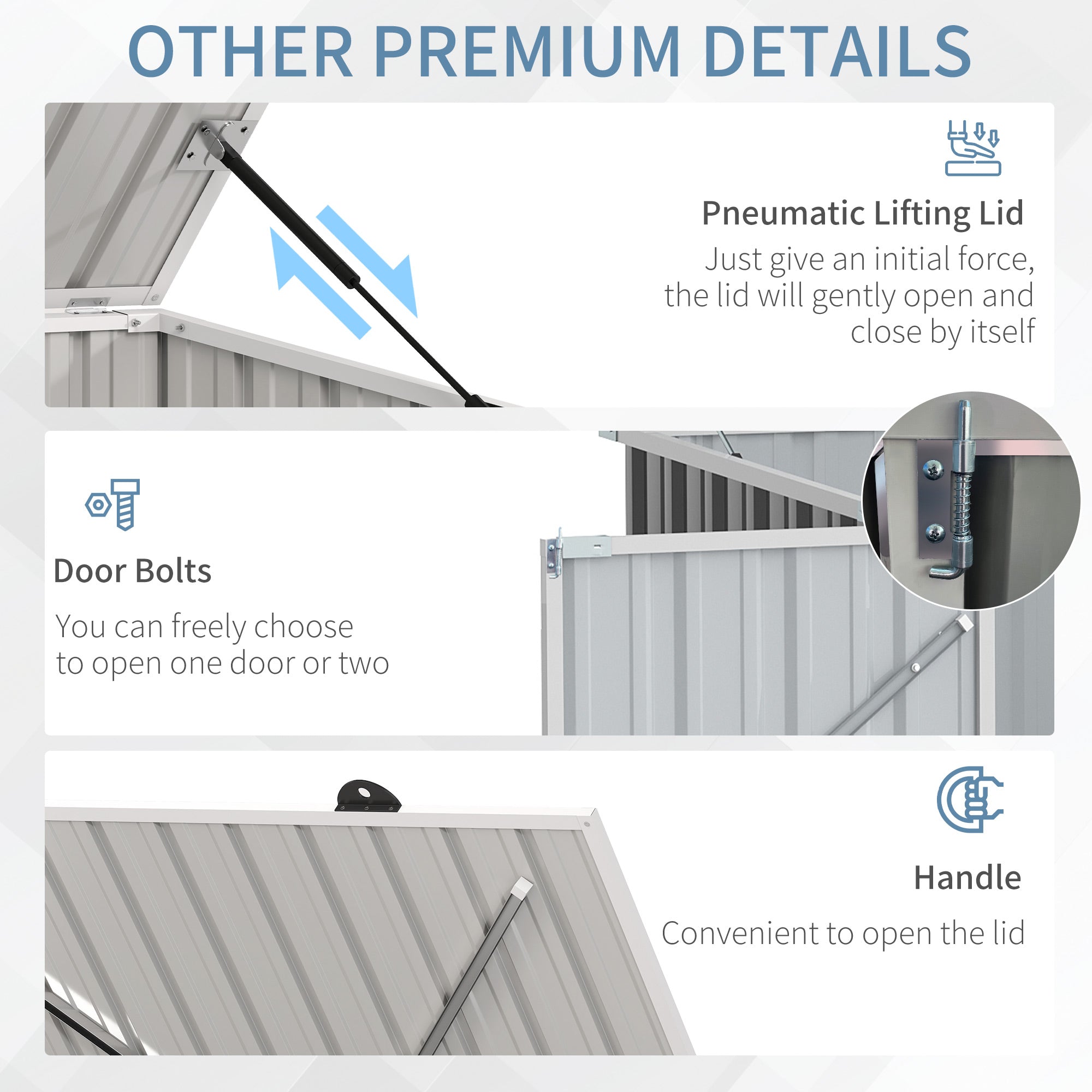 Outsunny 5ft x 3ft Garden 2-Bin Steel Storage Shed, Double Rubbish Storage Shed, Hide Dustbin w/ Locking Doors and Openable Lid